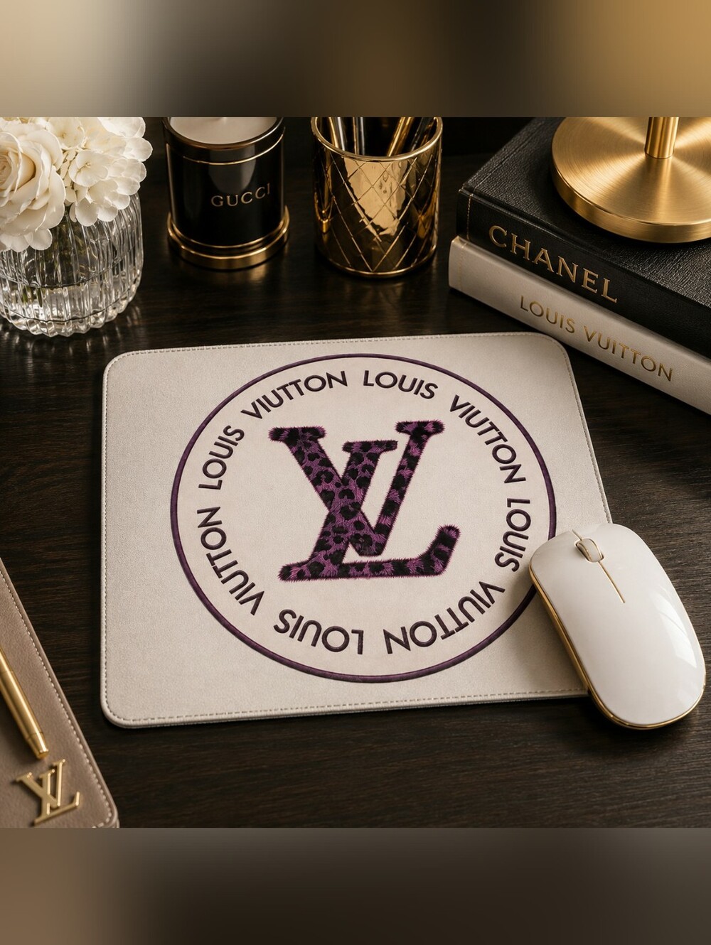 Louis Vuitton Purple Logo Mouse Pad - Women Accessories